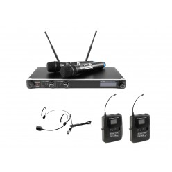 OMNITRONIC Set UHF-301 Receiver + Headset + 2x Transmitter 823-832/863-865 MHz